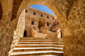 Historical Dayrul Zafaran Syrian Orthodox monastery complex in Mardin, Turkey.