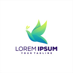 Fototapeta premium green butterfly gradient logo design
