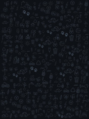 Set of Hand draw Ozone day Doodle backgrounds. Objects from a Environment and Earth.