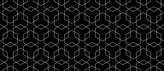 Vector naadloos geometrisch patroon. Moderne dunne zeshoekige rastertextuur.