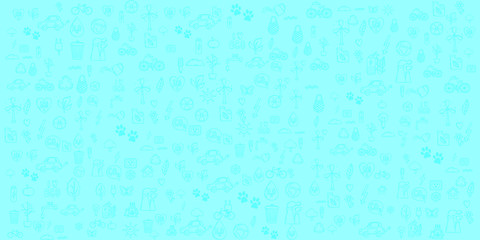 Fototapeta premium Set of Hand draw Ozone day Doodle backgrounds. Objects from a Environment and Earth.