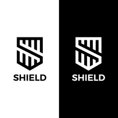 Shield logo. Letter S. Icon vector.