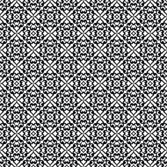 Seamless white background with black pattern in baroque style. Vector retro illustration. Islam, Arabic, Indian, ottoman motifs. Perfect for printing on fabric or paper.