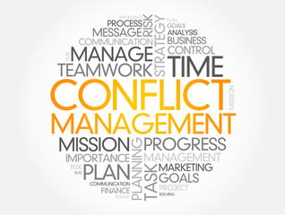 Conflict Management word cloud, business concept background