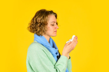 bad state of health. ontagious respirator disease. coronavirus, novel chinese virus. pandemic epidemic outbreak. nCoV strain. female health concept. woman with cold flu. illness infection concept.