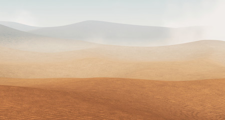 Sahara desert with sandstorm - 374180012