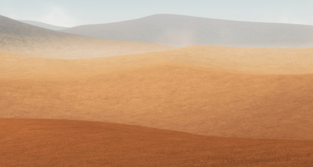 Sahara desert with sandstorm