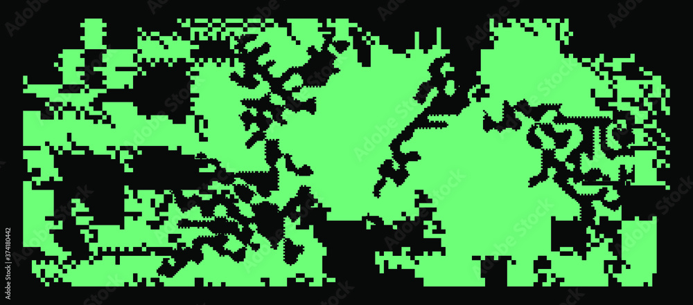 Poster Abstract pixelated background with flickers and datamoshing effect. Cyberpunk style aesthetics.