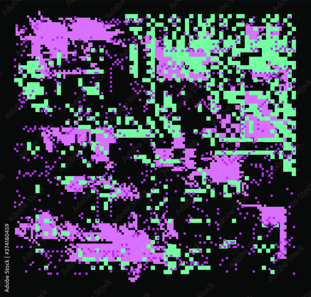 Aufkleber Abstract pixelated background with flickers and datamoshing effect. Cyberpunk style aesthetics.