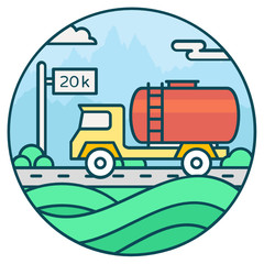 
Oil tank icon in flat style, transportation concept 
