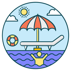 
A beautiful design icon of swimming pool vector 
