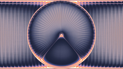 rendu numérique d'un travail sur un cercle doté d'une texture géométrique définie par de subtils dégradés
