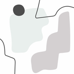 Modern abstract collage with different shapes. Drawn by hand. Minimalistic vector illustration.