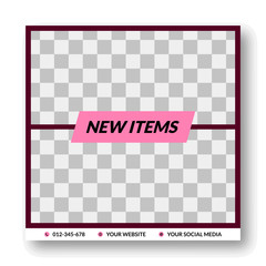 social media template with a label