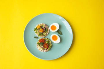 Healthy breakfast. Tasty dish. Bright colors.