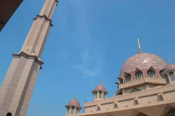The Putra Mosque is the principal mosque of Putrajaya Wilaya, Malaysia