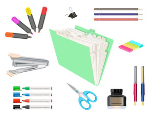 Vector illustration of Stationery Items