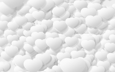 Fototapeta premium Paper art of White heart on a white background. valentine's day...