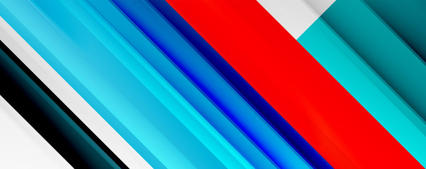 Geometric abstract backgrounds with shadow lines, modern forms, rectangles, squares and fluid gradients. Bright colorful stripes cool backdrops