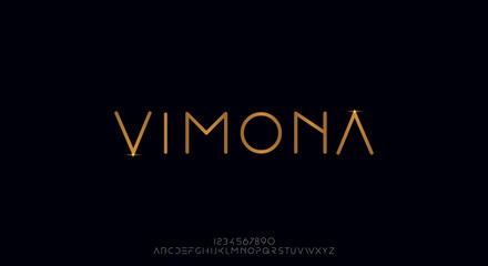 Vimona, a modern sans serif alphabet display font. minimalist typography design - obrazy, fototapety, plakaty