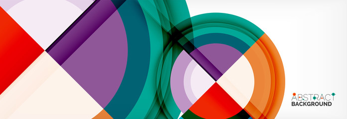 Obraz premium Round shapes, triangles and circles. Modern abstract background