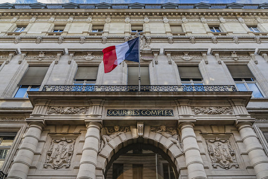 Building of Court of Audit (Cour des comptes, Cambon Palace, 1912) - supreme body for auditing the use of public funds in France. PARIS, FRANCE. September 14, 2014.