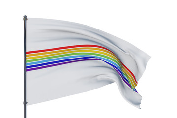 Flag of the Jewish Autonomous Oblast. 3D illustration isolated on white background. Flags of the federal subjects of Russia.