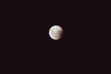 Very detailed moon in the sky on black background