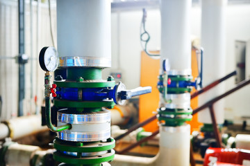 Barometers in an industrial city water treatment boiler room