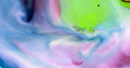Macro Paint with Vibrant Color Palette. Oil Mixed with Bright Rainbow Dye and Paint.