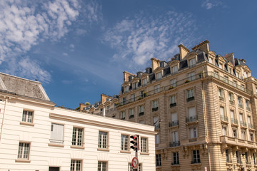 Fototapeta premium Paris, typical facades and street, beautiful ancient buildings boulevard des Invalides 