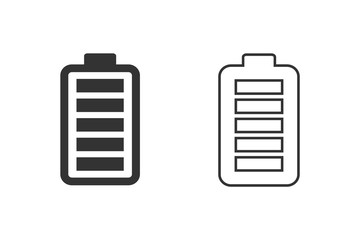 Full battery line icon set vector