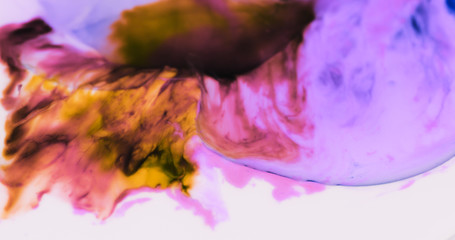 Macro Paint with Vibrant Color Palette. Oil Mixed with Bright Colourful Dye and Paint. 