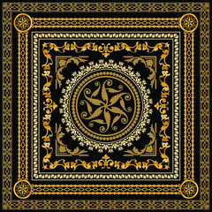 Seamless pattern decorated with precious stones, gold chains and pearls.	