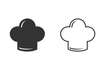 Chef hat line icon set, outline and solid vector sign, linear pictogram isolated on white, logo illustration
