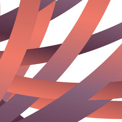 Multi colored wavy lines intertwining on a white background