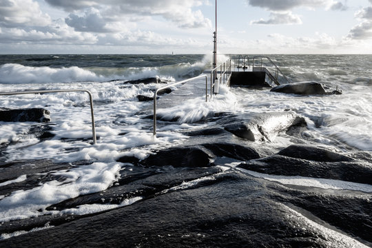stormy waters outside varberg