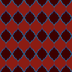 Fototapeta premium Moroccan pattern, mazaica, oriental mortivs, summer colors, fresh furnishings. blue and red and burgundy