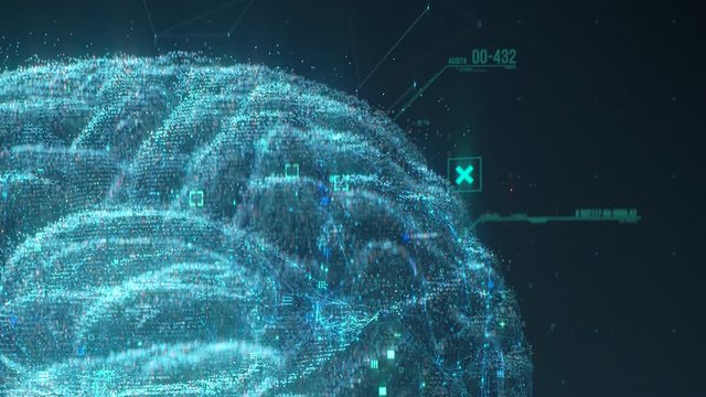 Futuristic human brain interface concept. Brain scan technology. Neurosurgery diagnostic