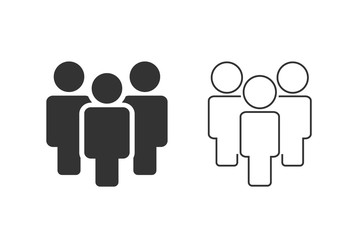 People line icon set in flat style. People symbol for your web site design, logo, app, UI Vector