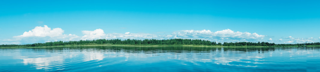 The beautiful landscape of big blue lake.
