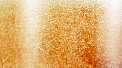 Macro Shot Of Bubbles Rising In A Glass With Beer, Super Slow Motion at 1000 fps. - Powered by Adobe