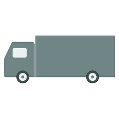 Gray truck on a white background