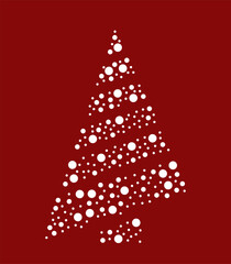 Christmas tree drawing by dots. Template for laser cutting.