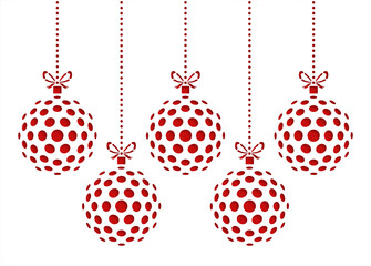 Five christmas ornaments drawn by dots. Template for laser cutting. Greeting card for new year celebration. Christmas card.
