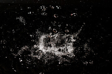 water splash on black isolated background