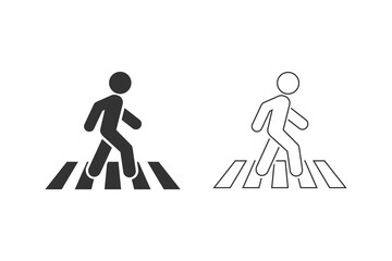 Crosswalk line icon symbol logo template. Vector - obrazy, fototapety, plakaty
