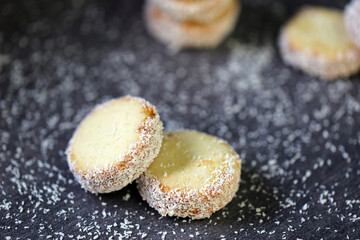 Alfajores. Shortbread with boiled condensed milk, and coconut