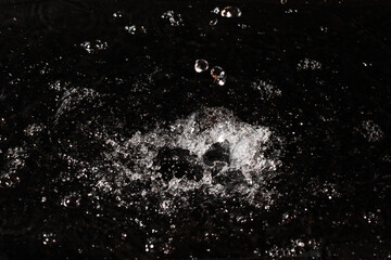water splash on black isolated background