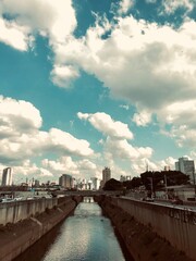 Fototapeta premium river in the city, São Paulo, Brazil, rio Tietê
